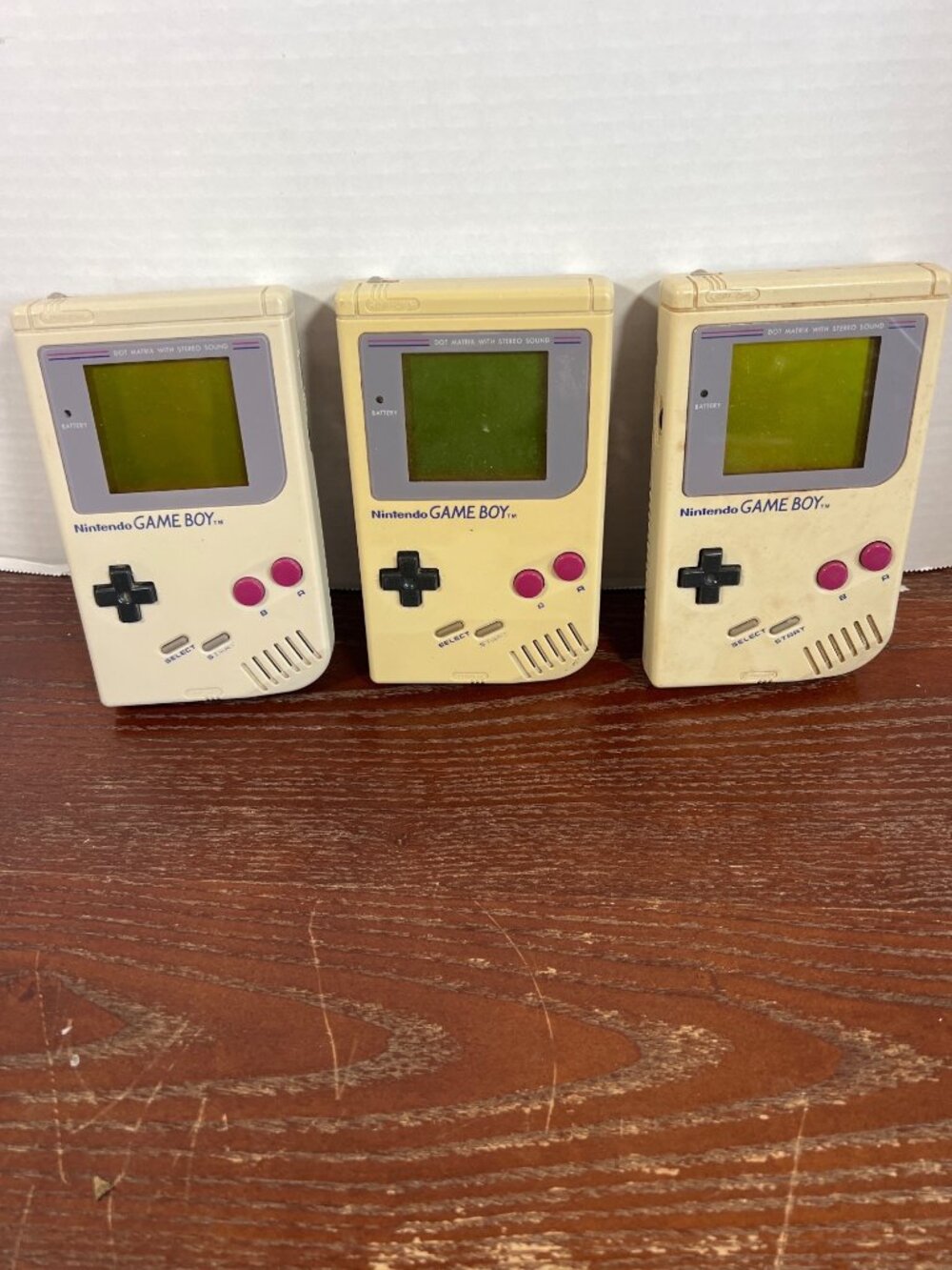 Three Nintendo Game Boy DMG-01 1989 Handheld Console Parts Only Untested Bundle